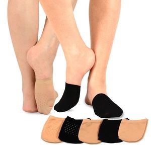 TeeHee Womens Seamless Toe Topper Liner Socks with Non-Skid Bottom